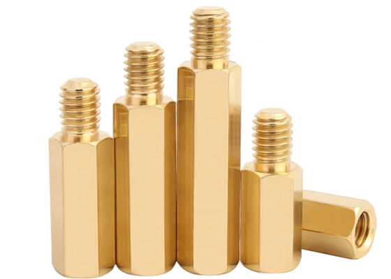M6 M10 BrassH80 C83600 C69300 C69400 Hombre Y Mujer Hex Head Standoff Platido de oro