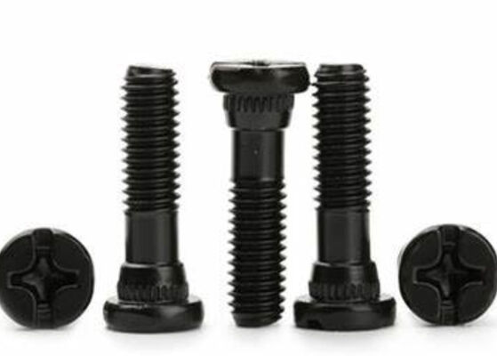 Black Carbon Steel Shoulder Metal Bolts Phillips Slotted Curly Shoulder Bolts In 1/6 8/12 1